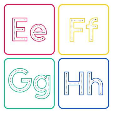 Tracing Alphabet EFGH for Kids