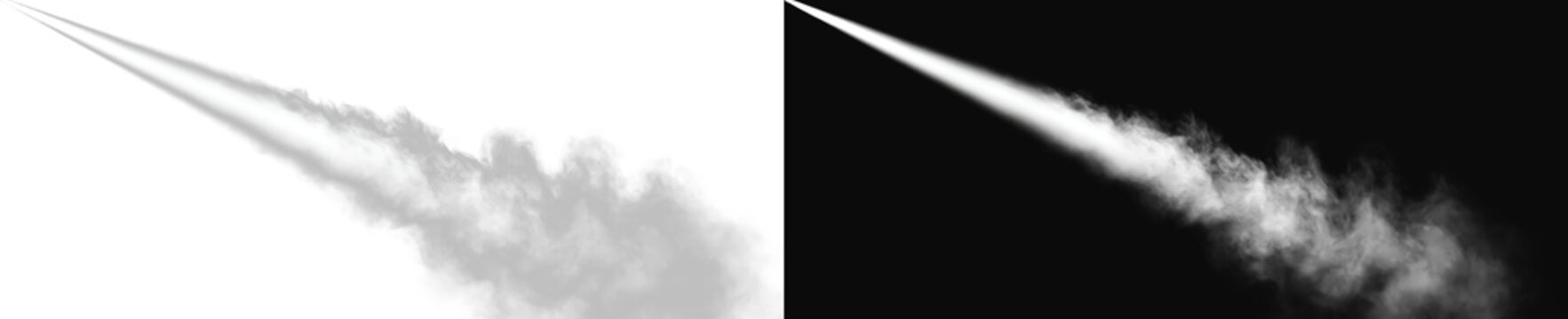 Diagonal steam jet blast or white dust aerosol cloud explosion design element