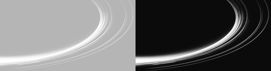 silver planetary orbit ring effect or minimalist curved neon line design element © Maxim