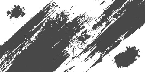 Abstract Ink Brush Strokes: Dynamic, bold ink brush strokes in varying shades of grey create a striking abstract design. Splatters and smudges add texture and depth to this modern graphic element. © Nur