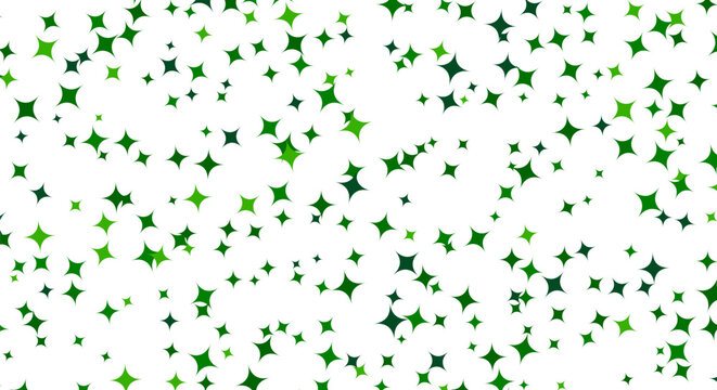Abstract green stars pattern background with emerald and lime forest colors for eco friendly branding.