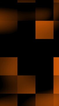 Dynamic abstract animation featuring orange data bars and blocks moving horizontally across a black screen, representing digital information flow