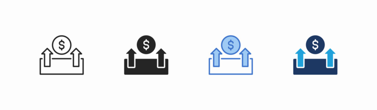 Set of fundraising effort icon collection in multiple style. Icon suitable for web and mobile application