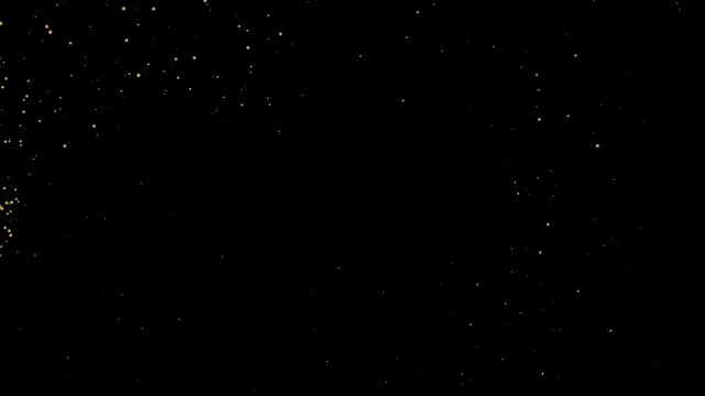 Golden glitter fairy dust ribbon flow animation, with elegant sparkles, luxury magic trail  fantasy celebrations, effects on black background 4K for motion graphics