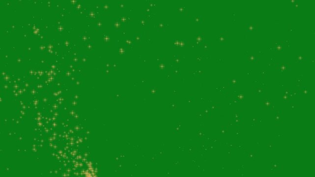 Shimmering fairy dust swirl, golden glitter trail sparkles animation with magic luxury gold particles, elegant celebration effect, on deep green background 4K UHD Loop Video