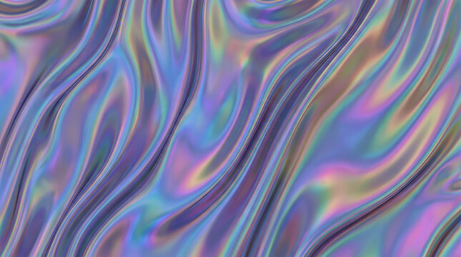 Abstract holographic fluid background with vibrant colors. Digital gradient design for modern visuals. Creative digital art for technology themes