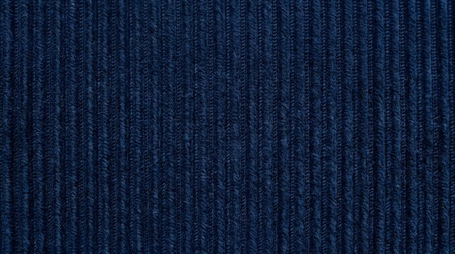 Dark Blue Corduroy Fabric with Vertical Ridges