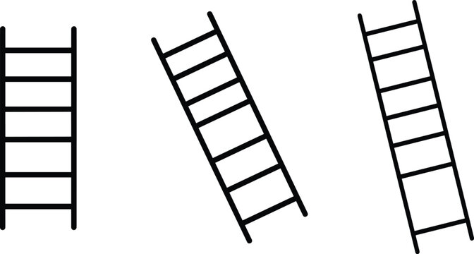tep Ladder Vector Illustration Set Isolated on White Background for Home Repair Maintenance Signs Financial Progress Layouts and Web Interface Buttons