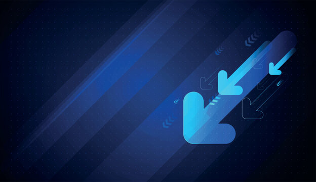 The Elegant Light blue downward Arrows combined with candlestick charts symbolize falling market direction, decreasing financial performance, Finance reporting