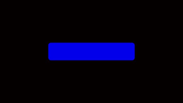 Blue Rounded Rectangle Button with animation White Text SUBMIT on Black Background word lettering. Animated blue rounded button highlights white submit text creating striking black background.