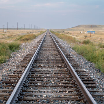 railroad tracks in rural Colorado, summer scenery