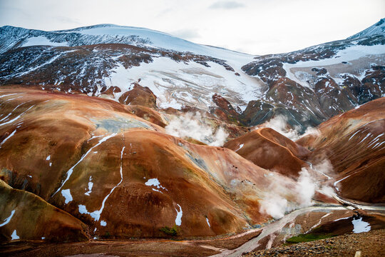 Geothermal Highlands Beneath Glacier In Kerlingarfj&ouml;ll Iceland