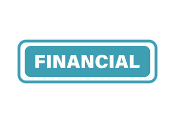 Obraz premium Blue financial button sign with white text isolated on a clean transparent background for business and banking design isolated on transparent background