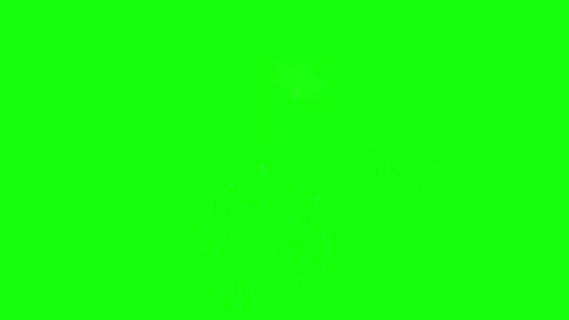 Heart shapes drift across a plain green screen creating a minimalist backdrop for romantic themes.