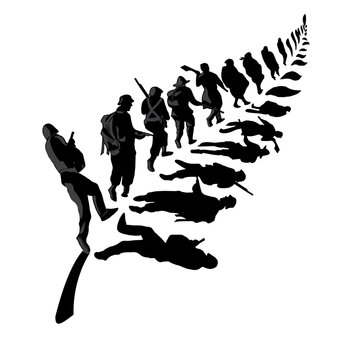 Human evolution silhouette sequence from prehistoric hunter to modern human, vector illustration