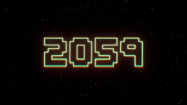 2059 Neon text with retro style