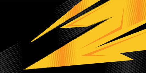 Fototapeta premium Creative yellow and black grunge sport background featuring racing geometric elements and energetic visual motion