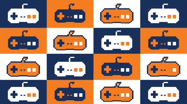 Colorful video game controllers pattern.