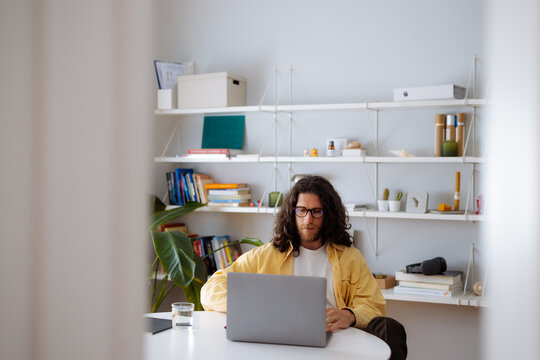 Man Working From Home Office 