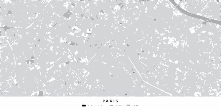 Paris map a minimalist black and white street map illustration