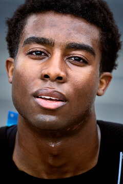 Young Athlete Looking Directly at the Camera After Training