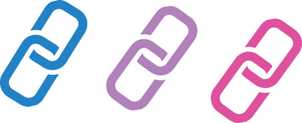 Interlocking chain links in gradient colors connection and partnership symbolism © kamran