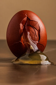 Egg with dripping egg yolk