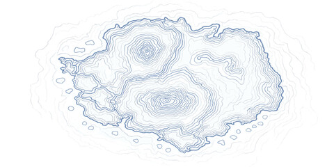 Isolated topographic contour map island shape with topographic elevation geography isolated background cartography topography scientific abstract navigation geological patterns structure © MOHAMAD
