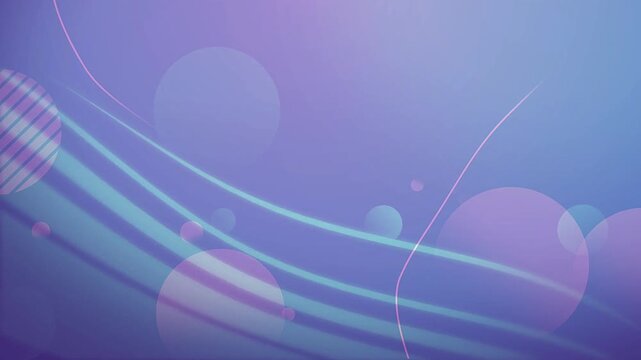 Abstract Purple Background with Smooth Flowing Lines and Soft Bokeh Circles
