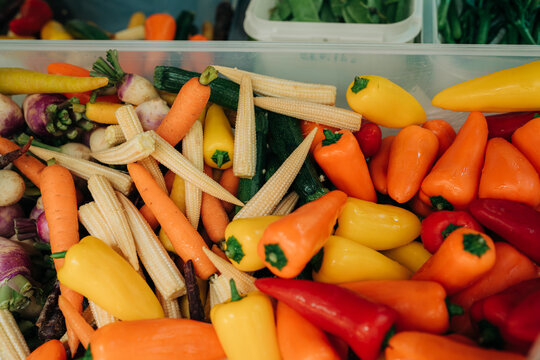 Colorful Fresh Vegetables in Container