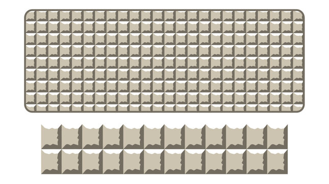 Beige 3D square tile geometric mousepad pattern.