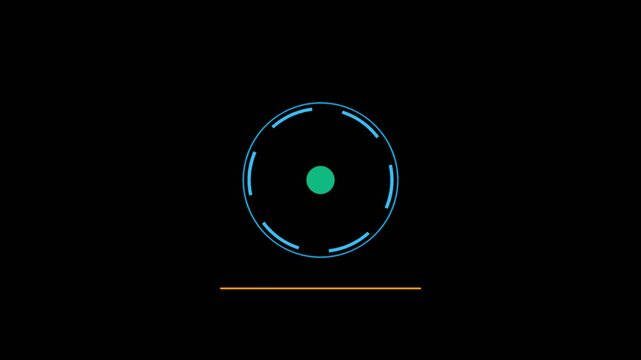 Abstract Tech Loading Spinner Overlay Video with Transparent Background