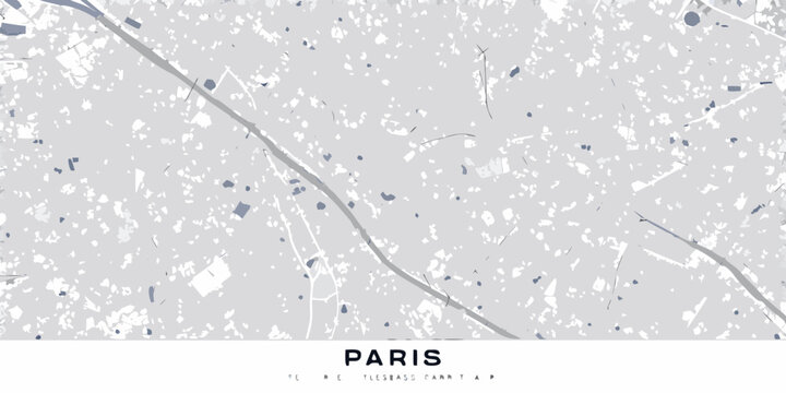 Paris Map A Minimalist Black And White Street Map Illustration