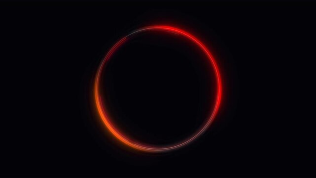 Glowing red circular light effect motion blur