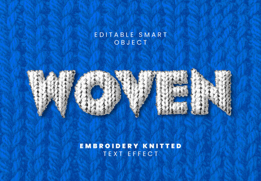 Embroidery Knitted Text Effect