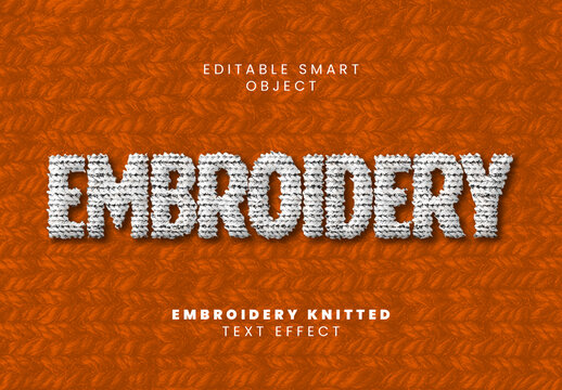 Embroidery Knitted Text Effect