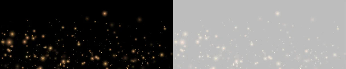 Fototapete Gold Golden glowing particles PNG float across transparent space with elegant shimmer. Festive dust effect adds luxury feeling. Ideal for banners.  © Extrastock