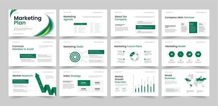 Marketing Plan Presentation, Corporate Marketing Proposal Slide Template