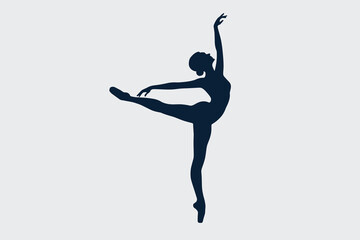 Silhouette of a graceful ballerina dancing in a classic ballet pose © Foysal
