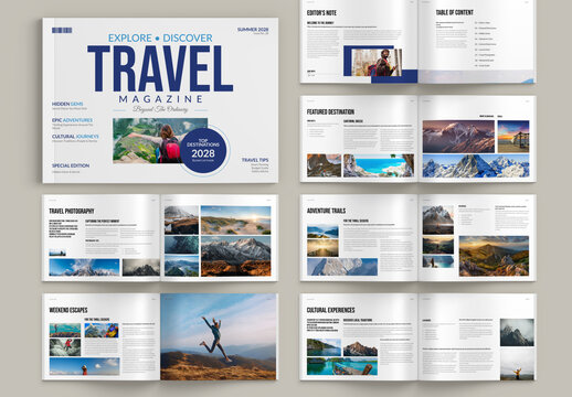 Travel Magazine Landscape Template Layout