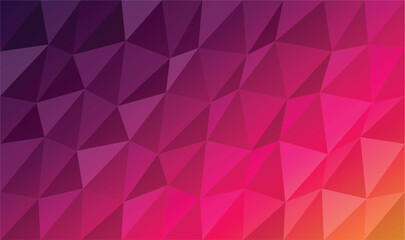 Obraz premium Abstract Low Poly Background Vector: Pink, Purple, and Orange Geometric Triangle Mosaic Texture, Vibrant Gradient Polygonal Wallpaper for Tech Banner and Cover Desig
