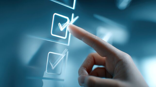 Finger touching digital checkbox