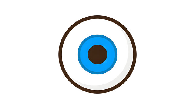Minimalist blue eye icon flat human eyeball cartoon vector illustration