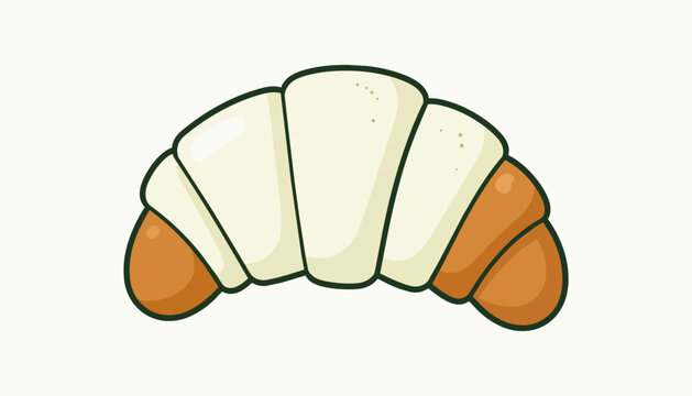 Fresh buttery croissant with sweet white icing topping