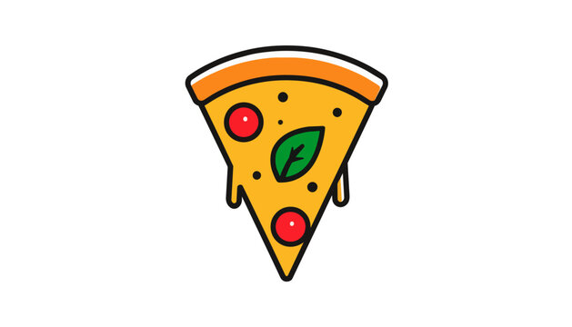 Slice of pizza with melting cheese pepperoni and basil leaf