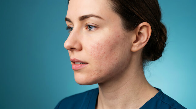 Close-up portrait of woman with neutral expression