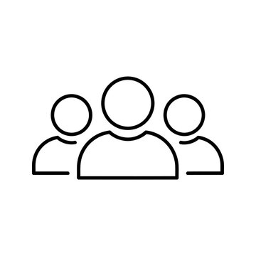 Outline user group icon for web interface design a.