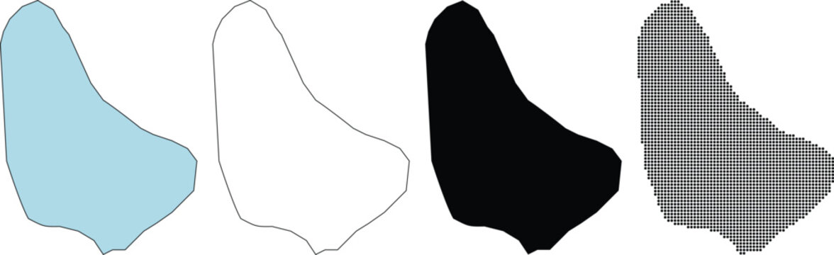 Barbados Map Outline and Geographic Silhouette Vector