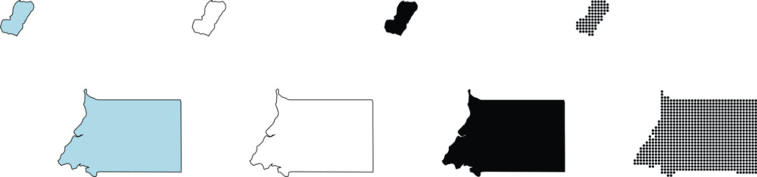 Equatorial Guinea Map Outline and Geographic Silhouette Vector