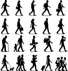 Naklejka premium Vector People Movement Set